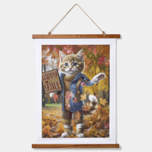 Happy Fall Y’all Autumn Cat Tapestry