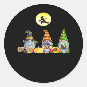 Happy Fall Y’all Cute Halloween Gnomes It’s Fall Y Classic Round Sticker