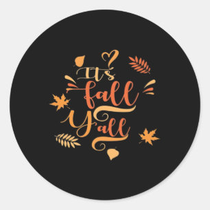 Happy Fall Y’all It’s Fall Y’all Retro Classic Classic Round Sticker