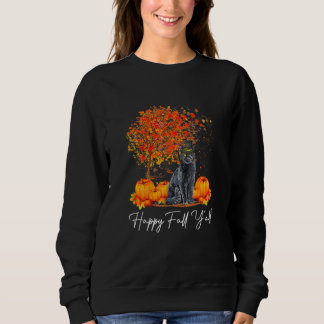 Happy Fall Y All Pumpkin Cat Hanksgiving Rescue Pe Sweatshirt