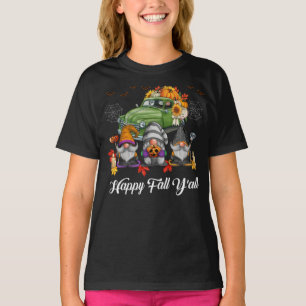 Happy Fall Y_all Truck Team Gnome Pumpkin Autumn  T-Shirt