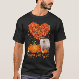 Happy Fall Y'All American Eskimo Dog Pumpkin Thank T-Shirt