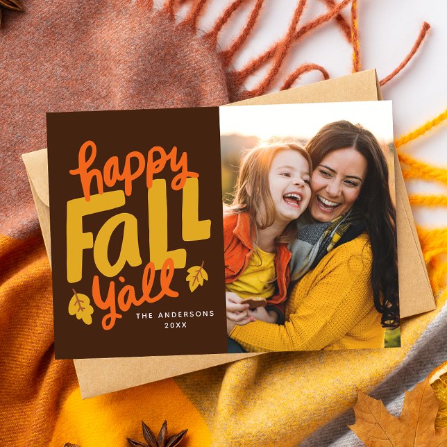 Happy Fall Y'all Automne Carte photo (Créateur téléchargé)