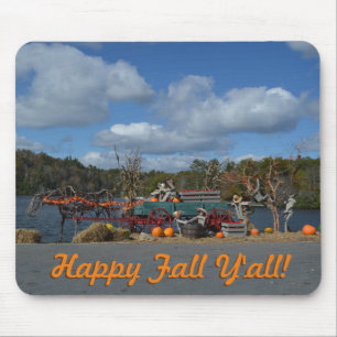 Happy Fall Y'all Autumn Festival Display By Water Mouse Pad