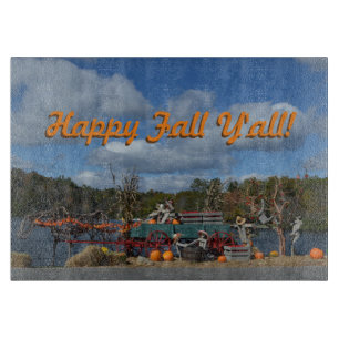 Happy Fall Y'all Autumn Festival Rustic Country Cutting Board