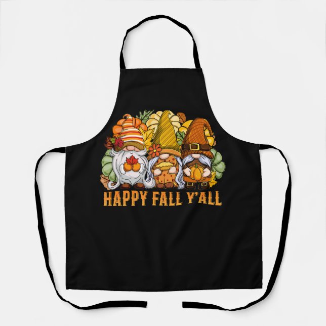Happy Fall Y'all Autumn Gnomes Pumpkin Spice Fall  Apron (Front)