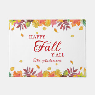 Happy Fall Y'all Autumn Leaves Doormat