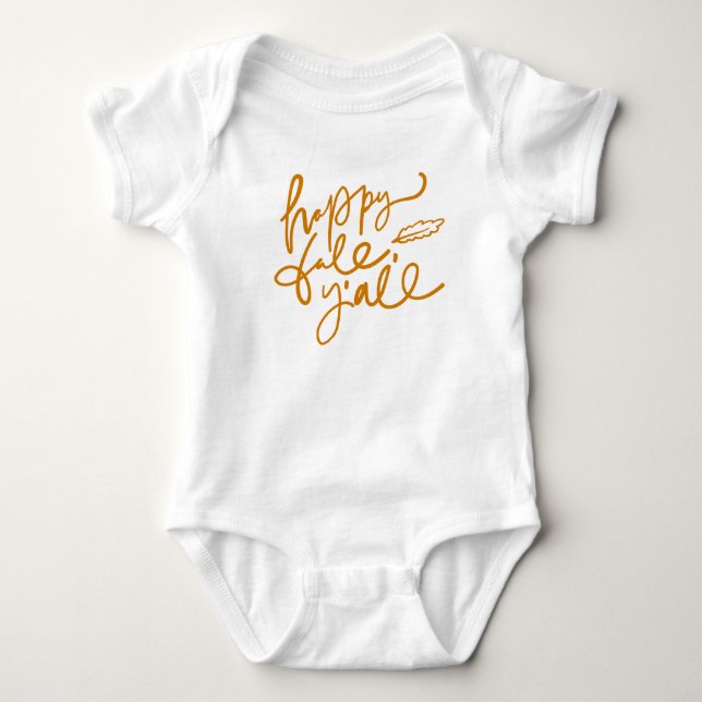 Happy Fall Y'all Baby Bodysuit (Front)