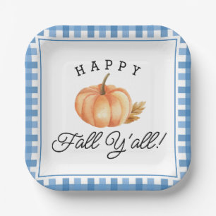 Happy Fall Y'all Boho Autumn Fall Foliage Paper Plate