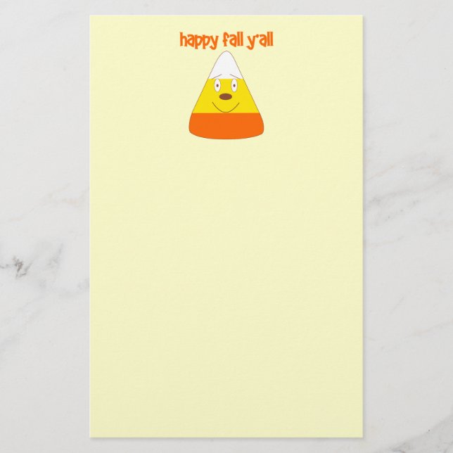 Happy Fall y'all candy corn stationary Stationery (Front)