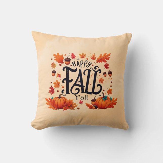 Happy Fall Y'all classic  Throw Pillow (Front)