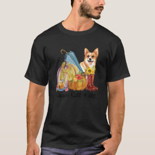 Happy Fall Y'all Corgi Dog Mom Pumpkin Fall Thanks T-Shirt