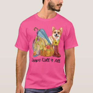 Happy Fall Yall Corgi Dog Mom Pumpkin Fall Thanksg T-Shirt
