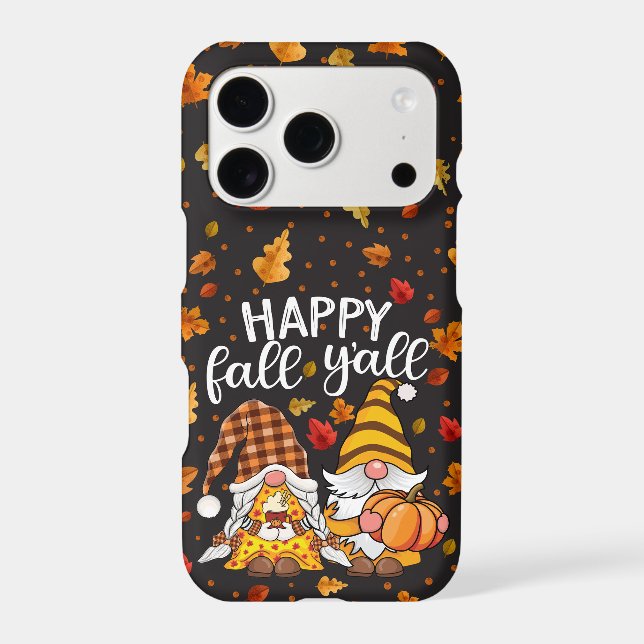 Happy Fall Yall Cute Gnome Pair Clear (Back)
