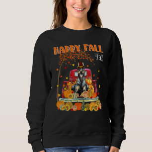 Happy Fall Y'all Doberman Dog On Truck Pumpkin Fal Sweatshirt