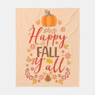 Happy fall y'all fleece blanket