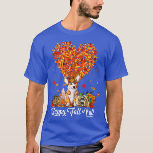 Happy Fall Yall Funny Corgi Autumn Pumpkins337 T-Shirt