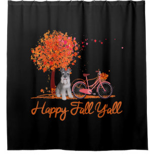 Happy Fall Yall Funny Schnauzer Dog Autumn Bicycle