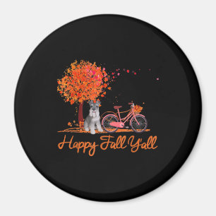 Happy Fall Yall Funny Schnauzer Dog Autumn Bicycle Magnet