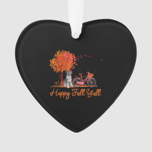 Happy Fall Yall Funny Schnauzer Dog Autumn Bicycle Ornament