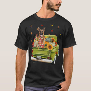 Happy Fall Y'all German Shepherd Dog On Truck Pump T-Shirt