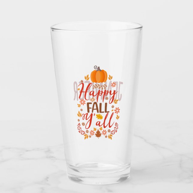 Happy fall y'all glass (Front)