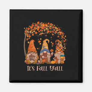 Happy Fall Y'all Gnome Autumn Gnomes Pumpkin Fall Magnet