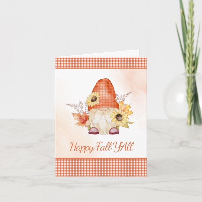 Happy Fall Y'All Gnome Card (Front)