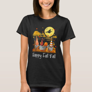 Happy Fall Y'all Gnome Friend Pumpkin Halloween G T-Shirt
