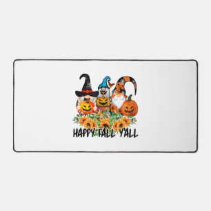Happy Fall Y'all Gnome Leopard Gnome Sunflower Desk Mat