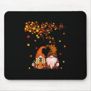Happy Fall Y'all Gnome Pumpkin Autumn Leaves Thank Mouse Pad