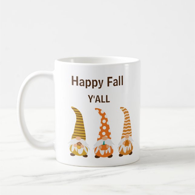 Happy fall y'all gnomes  coffee mug (Left)