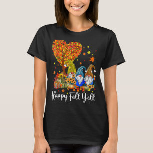 Happy Fall Y'all Gnomes Pumpkin Autumn Vibes Thank T-Shirt