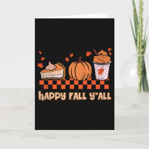 Happy Fall Yall Halloween Pumpkin Pie Autumn Thank Card