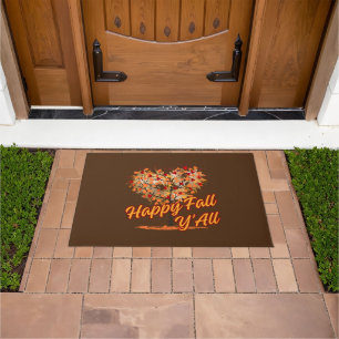 Happy Fall Y'All Heart Tree Doormat