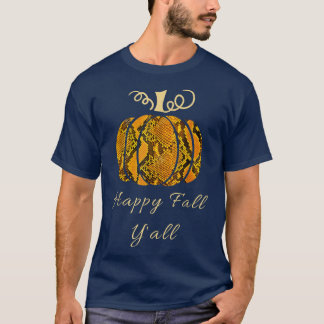 Happy Fall Yall Leopard Print Pumpkin T-Shirt