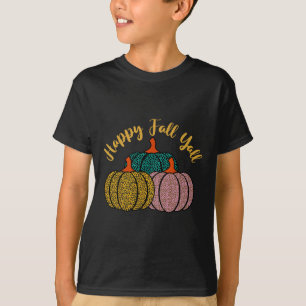 Happy Fall Y'all Leopard Pumpkin For Autumn Lover  T-Shirt