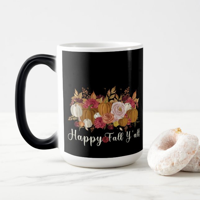 Happy Fall Y'all Magic Mug (With Donut)
