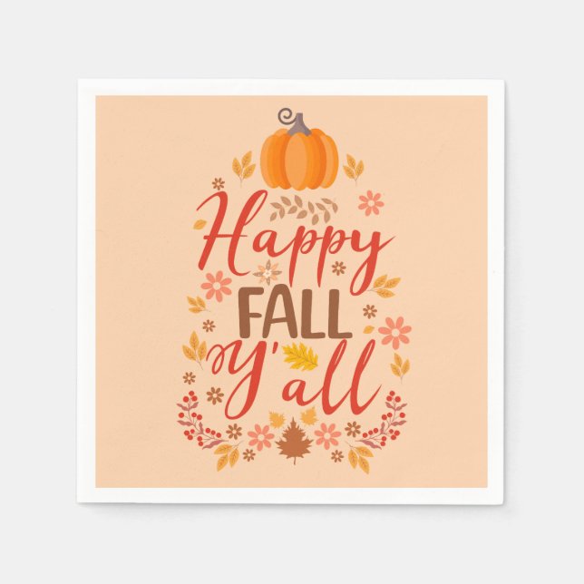 Happy fall y'all napkin (Front)