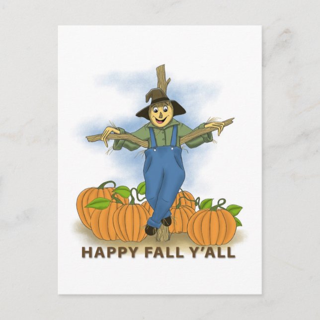 Happy Fall Y'All Postcard (Front)
