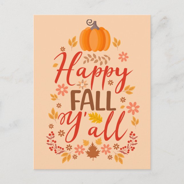 Happy fall y'all postcard (Front)