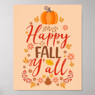 Happy fall y'all poster