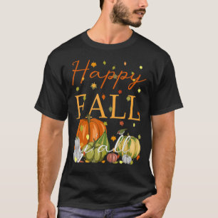 Happy Fall Y'All Pumpkin & Autumn Leaves Thanksgi T-Shirt