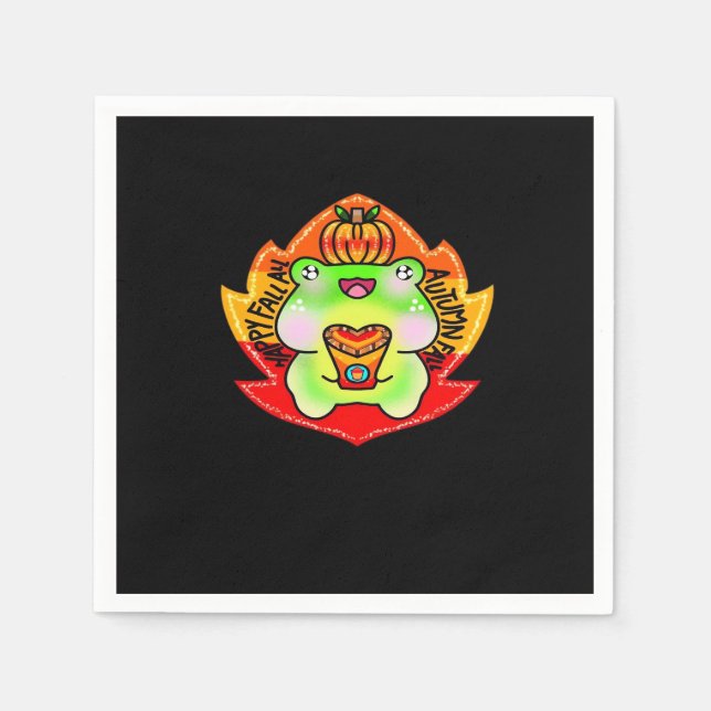 Happy Fall Y'all Pumpkin Fall Season Oversized Napkin (Front)