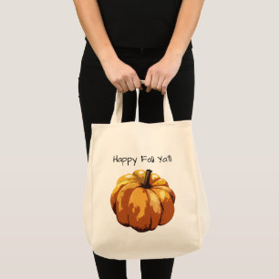 Happy Fall Ya'll Pumpkin Painting Tote Bag