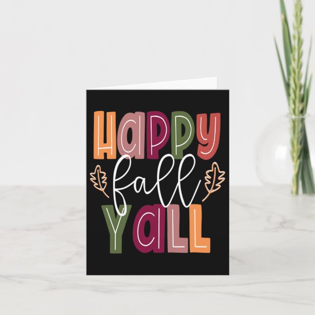 Happy Fall Yall Pumpkin Thanksgiving Halloween Cut Card (Front)