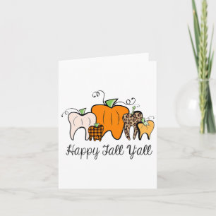 Happy Fall Y'all Pumpkin Tooth Lepard Halloween De Card