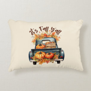 Happy Fall Y'all – Rustic Truck with Pumpkins Accent Pillow