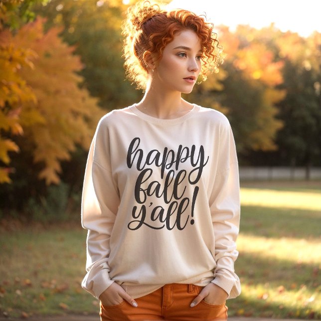 Happy Fall Y'all Sweatshirt de script tendance (Créateur téléchargé)