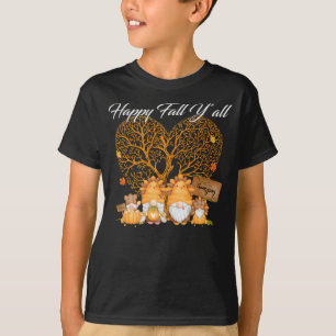 Happy Fall Y'all T-shirt Gnome Leopard Citrouille